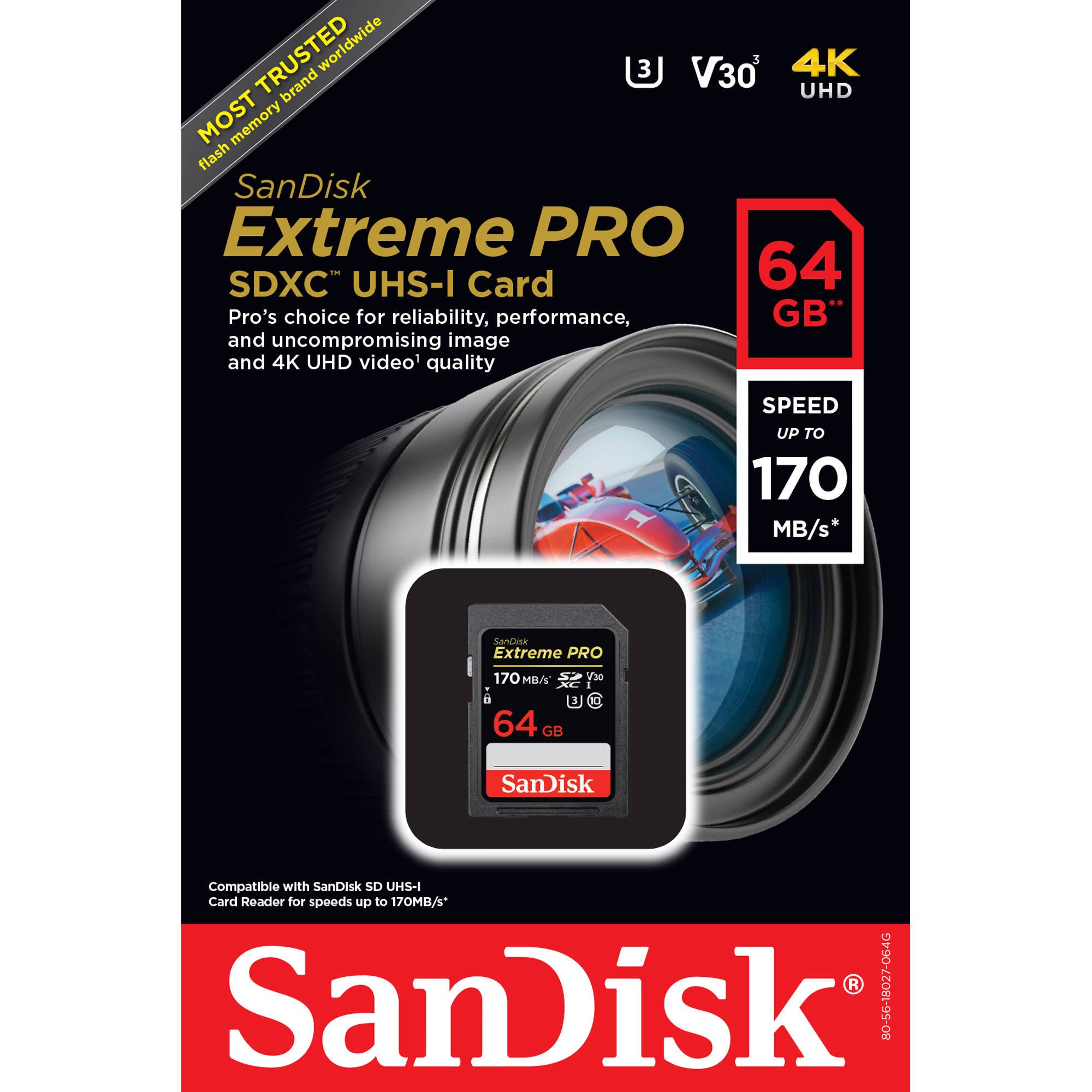 SanDisk 64GB Extreme PRO UHS-I SDXC Memory Card – Purple Apple Studio