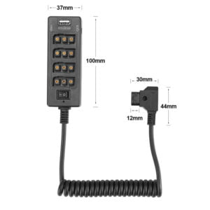 D TAP Coiled Cable With Switch 1 Min 4 Female 2 DC Ports 1 USB 1.01